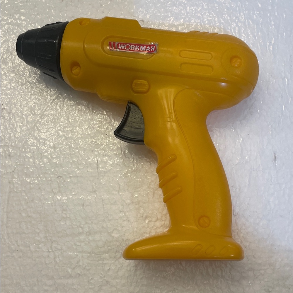 Vintage workman power Drill Kids toy sounds rotates yellow